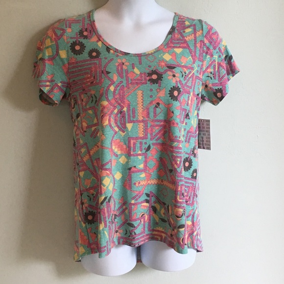 LuLaRoe Tops - LuLaRoe Classic T Geometric Design and Flowers NEW